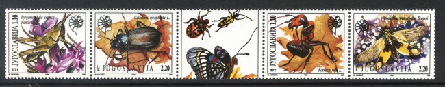 1996 - JUGOSLAVIA - FAUNA INSETTI 4v. - NUOVI - LOTTO/35440