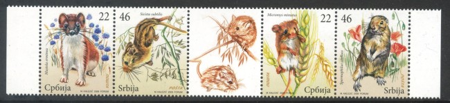 2009 - SERBIA REPUBBLICA - FAUNA RODITORI 4v. - NUOVI - LOTTO/35113