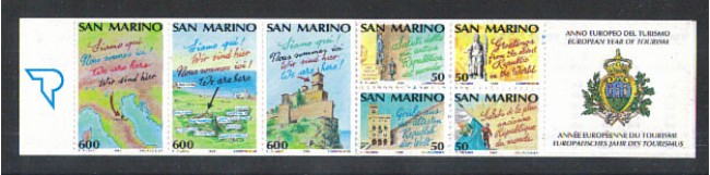 1990 - LOTTO/8106 - SAN MARINO - ANNO DEL TURISMO - LIBRETTO NUOVO