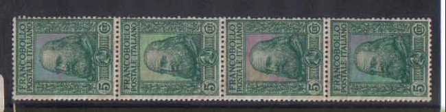 1910 - LOTTO/REG87SN - REGNO - 5+5c. GARIBALDI - STRISCIA - nuov
