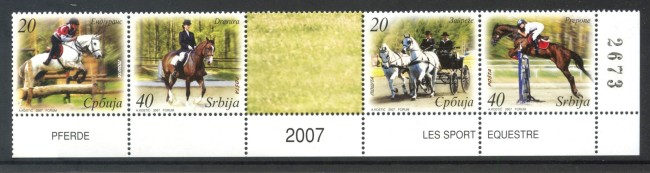 2007 - SERBIA REPUBBLICA - SPORT EQUESTRI 4v. - NUOVI - LOTTO/35064