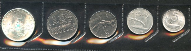 1967 - REPUBBLICA - LOTTO/M48089 - SERIE COMPLETA DI 5 MONETE