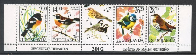 2002 - JUGOSLAVIA - UCCELLI PROTETTI 4v. - NUOVI - LOTTO/35567