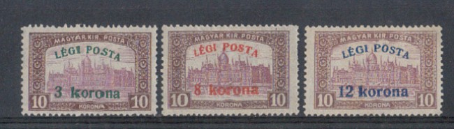 1920 - LOTTO/4744 - UNGHERIA - POSTA AEREA 3v.