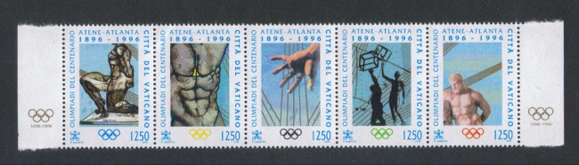 1996 - LOTTO/5756 - VATICANO - CENTENARIO OLIMPIADI 5v.