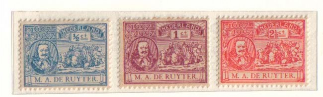 1907 - LBF/2655  - OLANDA -  AMMIRAGLIO RUYTER 3v.