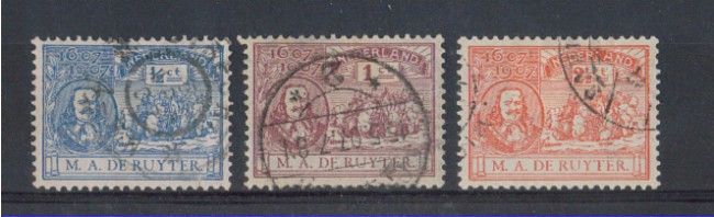 1907 - LBF/2655A - OLANDA - AMMIRAGLIO RUYTER 3v. USATI