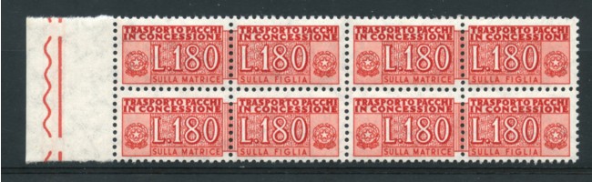 1966 - LOTTO/17409Q - REPUBBLICA - 180 L. PACCHI CONCESSIONE - QUARTINA