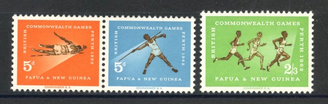 1962 - PAPUA NUOVA GUINEA - LOTTO/38806 - GIOCHI DELL'IMPERO 3v. NUOVI