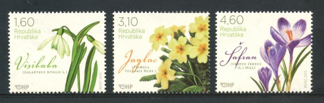 2012 - CROAZIA - FIORI 3v. - NUOVI - LOTTO/33158