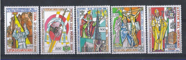 1999 - LOTTO/5726 - VATICANO - VIAGGI DEL PAPA 5v.