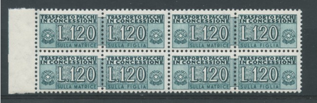 1958 - LOTTO/17407Q - REPUBBLICA - 120 L. PACCO CONCESSIONE - QUARTINA
