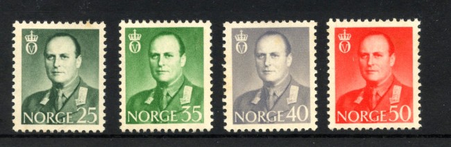 1962 - NORVEGIA - LOTTO/48486 - EFFIGIE DI RE OLAV INSIEME DI 4v. - NUOVI