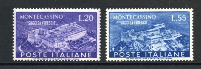1951 - REPUBBLICA - LOTTO/38676 - MONTECASSINO 2v. - T/L