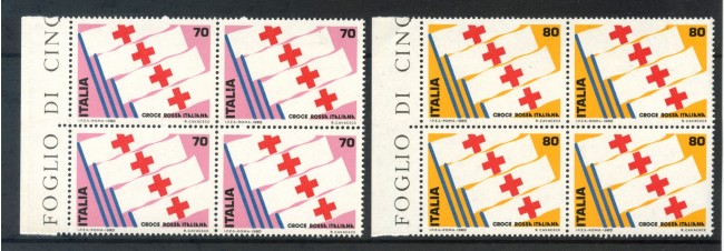 1980 - REPUBBLICA - CROCE ROSSA 2v. - QUARTINE  NUOVI - LOTTO/6719Q