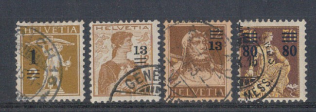 1915 - LOTTO/5636 - SVIZZERA - SOPRASTAMPATI 4v. - USATI