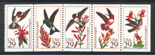 1992 - STATI UNITI - UCCELLI COLIBRI 5v. - NUOVI - LOTTO/35722
