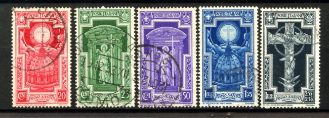 1933 - REGNO - LOTTO/40041 - ANNO SANTO 5v. - USATI