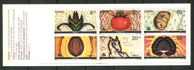 1989 - SPAGNA - SCOPERTA DELL'AMERICA 6v. - LIBRETTO NUOVI - LOTTO/35759