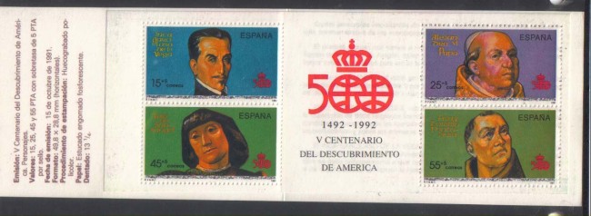 1991 - LOTTO/SPAL2746N -  SPAGNA - SCOPERTA AMERICA LIBRETTO - NUOVO