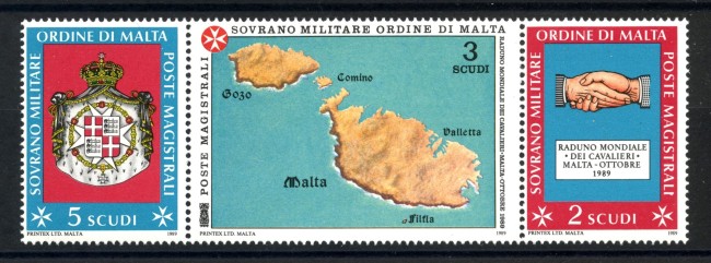 1989 - SOVRANO MILITARE DI MALTA - LOTTO/39210 - RADUNO CAVALIERI 3v. - NUOVI