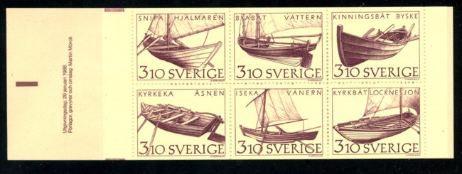 1988 - LOTTO/19650 - SVEZIA - IMBARCAZIONI 6v. LIBRETTO
