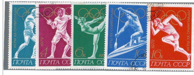 1972 - LOTTO/3329 - UNIONE SOVIETICA - OLIMPIADI DI MONACO 5v.