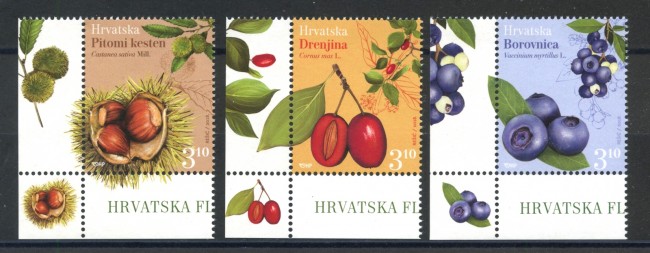 2018 - CROAZIA - FRUTTA  3v. - NUOVI - LOTTO/33308
