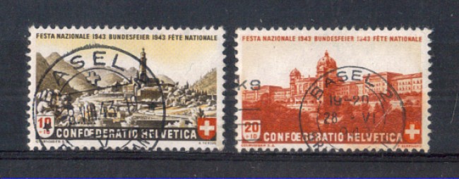 1943 - LOTTO/SVI386CPU - SVIZZERA - PRO PATRIA 2v. - USATI