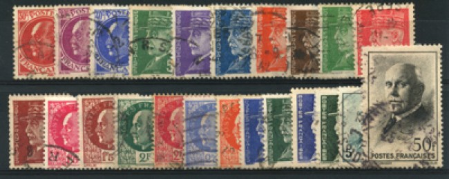 1941 - LOTTO/11812 - FRANCIA - MARESCIALLO PETAIN 23v. - USATI