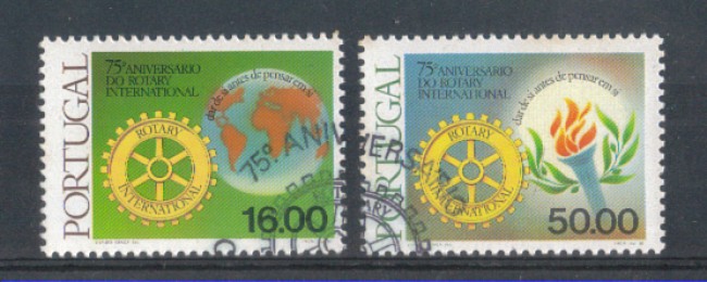 1980 - LOTTO/POR1458CPU - PORTOGALLO - 75° ANNIVERSARIO ROTARY 2v. - USATI