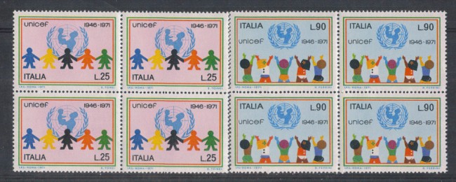 1971 - LOTTO/6551Q - REPUBBLICA - UNICEF QUARTINE