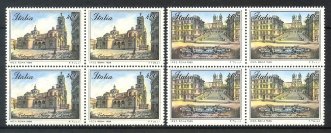 1989 - LOTTO/6917Q - REPUBBLICA - PIAZZE D'ITALIA 3° SERIE - QUARTINE NUOVI