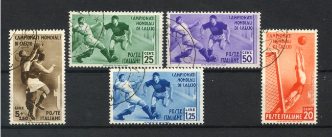 1934 - REGNO - LOTTO/40044 - MONDIALI DI CALCIO 5v. - USATI