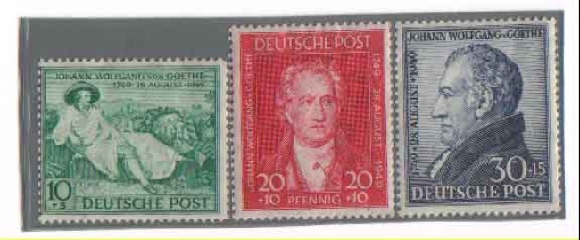 GERMANIA - BIZONA - 1949 - LOTTO/3682 -  GOETHE