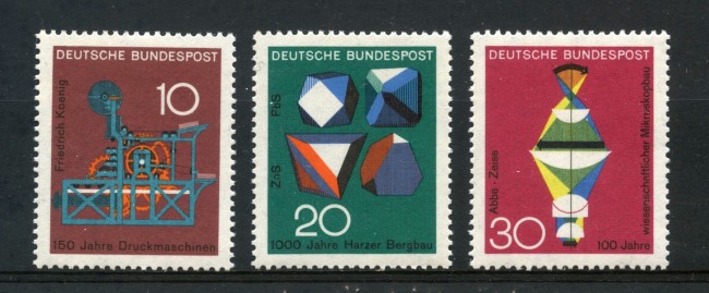 1968 - GERMANIA FEDERALE - PROGRESSI DELLA SCIENZA 3v. - NUOVI - LOTTO/30940