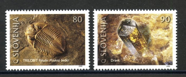 2000 - SLOVENIA - FOSSILI E MINERALI  2v. - NUOVI - LOTTO/33991