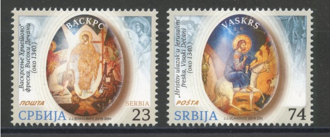 2015 - SERBIA REPUBBLICA - PASQUA 2v. - NUOVI - LOTTO/35261