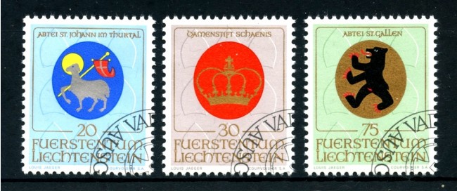 1970 - LIECHTENSTEIN - STEMMI 3v. - USATI - LOTTO/23352U