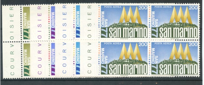 1977 - LOTTO/7973Q - SAN MARINO - EXPO FILATELICA 4v. - QUARTINE NUOVI