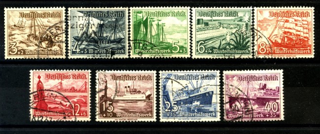 1937 - GERMANIA REICH - SOCCORSO INVERNALE 9v. - USATI - LOTTO/37499