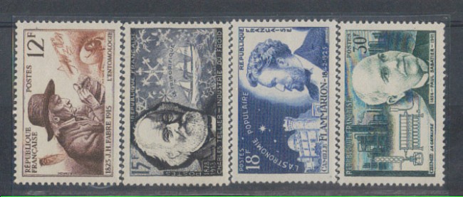 1956 - LOTTO/4531 - FRANCIA - INVENTORI E RICERCATORI 4v.