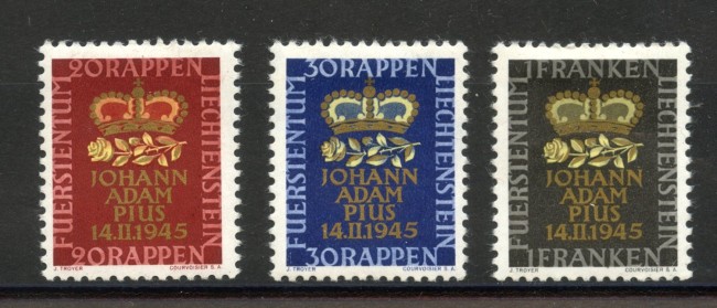 1945 - LIECHTENSTEIN - LOTTO/40909 - NASCITA PRINCIPE  3 v. - NUOVI
