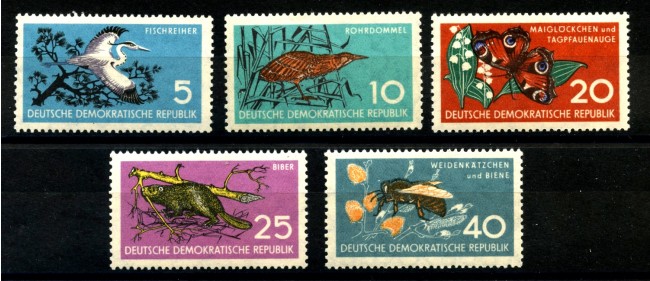 1959 - GERMANIA DDR - PROTEZIONE NATURA  5v. - NUOVI - LOTTO/36160