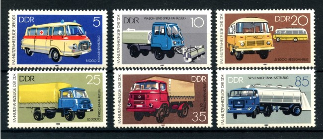 1982 - GERMANIA DDR - VEICOLI DI SERVIZIO 6v. - NUOVI - LOTTO/36602