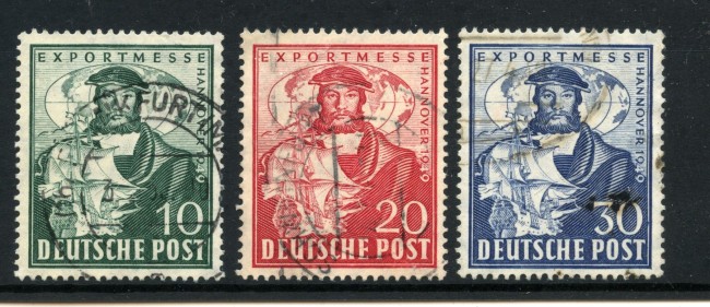 1949 - GERMANIA OCCUPAZIONI - LOTTO/42966 -  FIERA DI HANNOVER 3v. - USATI