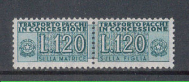 1958 - LOTTO/7799A - REPUBBLICA - 120 LIRE PACCHI CONCESSIONE