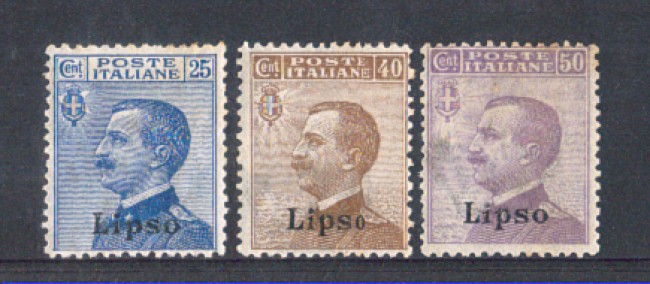 EGEO/LIPSO - 1912 - LOTTO/10010L - 25/40/50 cent. MICHETTI