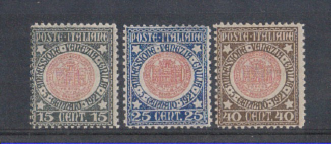 1921 - LOTTO/REG115CPL - REGNO - VENEZIA GIULIA 3v. - T/L