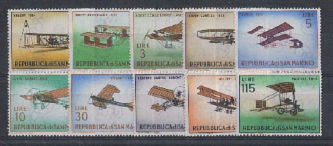 1962 - LOTTO/7875 - SAN MARINO - STORIA AEROPLANO 10v. NUOVI